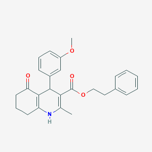 molecular formula C26H27NO4 B332889 2-Phenylethyl 4-(3-methoxyphenyl)-2-methyl-5-oxo-1,4,5,6,7,8-hexahydroquinoline-3-carboxylate 