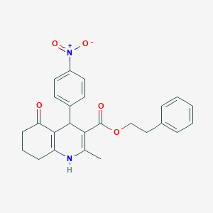 molecular formula C25H24N2O5 B332890 2-Phenylethyl 2-methyl-4-(4-nitrophenyl)-5-oxo-1,4,5,6,7,8-hexahydroquinoline-3-carboxylate 
