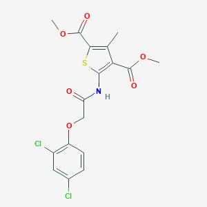 molecular formula C17H15Cl2NO6S B332892 Dimethyl 5-{[(2,4-dichlorophenoxy)acetyl]amino}-3-methyl-2,4-thiophenedicarboxylate 