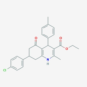 molecular formula C26H26ClNO3 B332897 Ethyl 7-(4-chlorophenyl)-2-methyl-4-(4-methylphenyl)-5-oxo-1,4,5,6,7,8-hexahydro-3-quinolinecarboxylate 