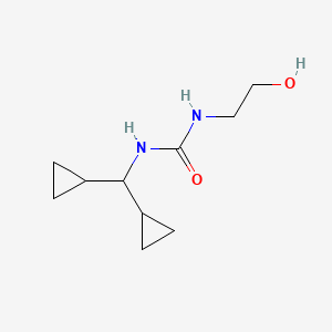 molecular formula C10H18N2O2 B3328989 N-(Dicyclopropylmethyl)-N'-(2-hydroxyethyl)urea CAS No. 54187-44-9