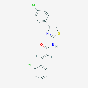 molecular formula C18H12Cl2N2OS B332901 (E)-3-(2-chlorophenyl)-N-(4-(4-chlorophenyl)thiazol-2-yl)acrylamide 