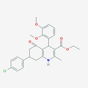 Ethyl 7-(4-chlorophenyl)-4-(2,3-dimethoxyphenyl)-2-methyl-5-oxo-1,4,5,6,7,8-hexahydro-3-quinolinecarboxylate