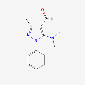 molecular formula C13H15N3O B3329049 5-(Dimethylamino)-3-methyl-1-phenyl-1H-pyrazole-4-carbaldehyde CAS No. 5499-69-4