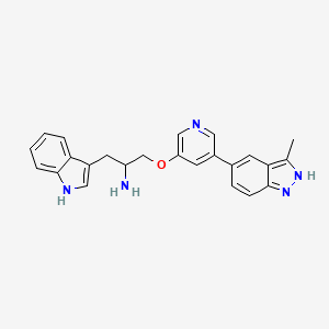 molecular formula C24H23N5O B3329111 (R)-1-(1H-Indol-3-yl)-3-((5-(3-methyl-1H-indazol-5-yl)pyridin-3-yl)oxy)propan-2-amine CAS No. 552326-17-7
