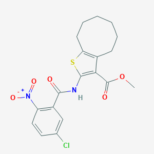 molecular formula C19H19ClN2O5S B332915 Methyl 2-({5-chloro-2-nitrobenzoyl}amino)-4,5,6,7,8,9-hexahydrocycloocta[b]thiophene-3-carboxylate 