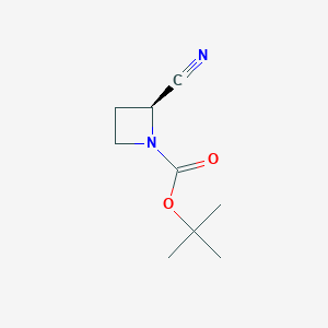 molecular formula C9H14N2O2 B3329175 (S)-tert-Butyl 2-cyanoazetidine-1-carboxylate CAS No. 556835-05-3