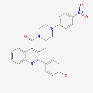 molecular formula C28H26N4O4 B332918 4-[(4-{4-Nitrophenyl}-1-piperazinyl)carbonyl]-2-(4-methoxyphenyl)-3-methylquinoline 