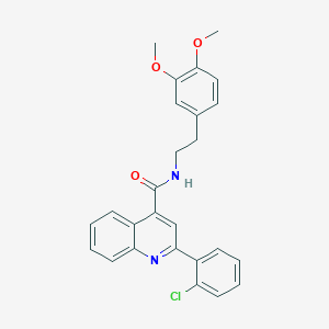 molecular formula C26H23ClN2O3 B332924 2-(2-chlorophenyl)-N-[2-(3,4-dimethoxyphenyl)ethyl]quinoline-4-carboxamide 