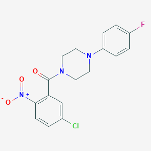 molecular formula C17H15ClFN3O3 B332925 1-(5-Chloro-2-nitrobenzoyl)-4-(4-fluorophenyl)piperazine 