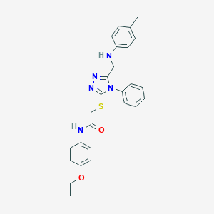 molecular formula C26H27N5O2S B332934 N-(4-Ethoxyphenyl)-2-((4-phenyl-5-((p-tolylamino)methyl)-4H-1,2,4-triazol-3-yl)thio)acetamide 
