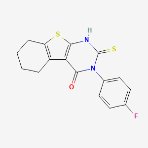 molecular formula C16H13FN2OS2 B3329404 3-(4-fluorophenyl)-2-thioxo-2,3,5,6,7,8-hexahydro[1]benzothieno[2,3-d]pyrimidin-4(1H)-one CAS No. 592537-76-3