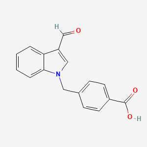 4-((3-Formyl-1H-indol-1-yl)methyl)benzoic acid