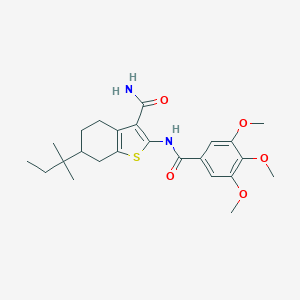 molecular formula C24H32N2O5S B332945 6-Tert-pentyl-2-[(3,4,5-trimethoxybenzoyl)amino]-4,5,6,7-tetrahydro-1-benzothiophene-3-carboxamide 