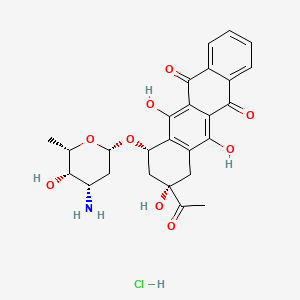 molecular formula C26H28ClNO9 B3329535 (7S,9S)-9-Acetyl-7-[(2S,4S,5S,6S)-4-amino-5-hydroxy-6-methyloxan-2-yl]oxy-6,9,11-trihydroxy-8,10-dihydro-7H-tetracene-5,12-dione;hydrochloride CAS No. 60660-72-2