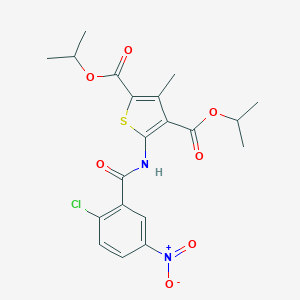 molecular formula C20H21ClN2O7S B332963 Diisopropyl 5-({2-chloro-5-nitrobenzoyl}amino)-3-methyl-2,4-thiophenedicarboxylate 