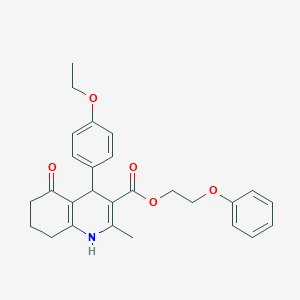 molecular formula C27H29NO5 B332969 2-Phenoxyethyl 4-(4-ethoxyphenyl)-2-methyl-5-oxo-1,4,5,6,7,8-hexahydro-3-quinolinecarboxylate 
