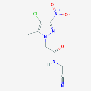 molecular formula C8H8ClN5O3 B332970 2-(4-chloro-5-methyl-3-nitro-1H-pyrazol-1-yl)-N-(cyanomethyl)acetamide 