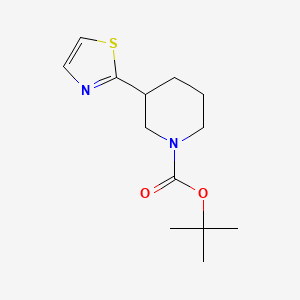 molecular formula C13H20N2O2S B3329747 3-(2-Thiazolyl)-1-piperidinecarboxylic acid 1,1-dimethylethyl ester CAS No. 630121-83-4