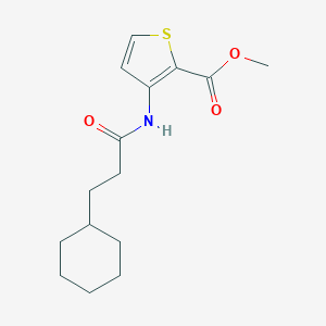 molecular formula C15H21NO3S B332975 Methyl 3-[(3-cyclohexylpropanoyl)amino]-2-thiophenecarboxylate 