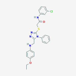 molecular formula C25H24ClN5O2S B332976 N-(3-chlorophenyl)-2-({5-[(4-ethoxyanilino)methyl]-4-phenyl-4H-1,2,4-triazol-3-yl}sulfanyl)acetamide 
