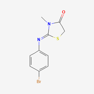 molecular formula C10H9BrN2OS B3329806 2-[(4-Bromophenyl)imino]-3-methyl-1,3-thiazolidin-4-one CAS No. 63500-83-4