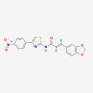 molecular formula C19H13N3O5S B332983 3-(1,3-benzodioxol-5-yl)-N-(4-{4-nitrophenyl}-1,3-thiazol-2-yl)acrylamide 