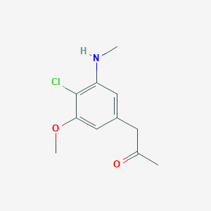 molecular formula C11H14ClNO2 B3329860 1-(4-Chloro-3-methoxy-5-(methylamino)phenyl)-2-propanone CAS No. 64095-22-3