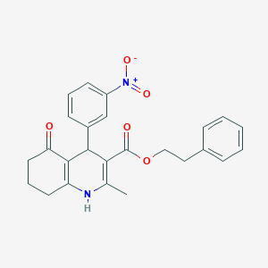 molecular formula C25H24N2O5 B332991 2-Phenylethyl 2-methyl-4-(3-nitrophenyl)-5-oxo-1,4,5,6,7,8-hexahydroquinoline-3-carboxylate 