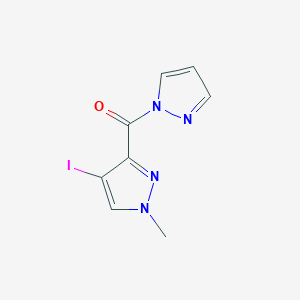 molecular formula C8H7IN4O B332992 4-iodo-1-methyl-3-(1H-pyrazol-1-ylcarbonyl)-1H-pyrazole 