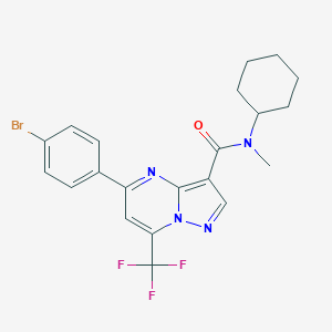 molecular formula C21H20BrF3N4O B332994 5-(4-bromophenyl)-N-cyclohexyl-N-methyl-7-(trifluoromethyl)pyrazolo[1,5-a]pyrimidine-3-carboxamide 