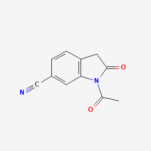 molecular formula C11H8N2O2 B3329968 1-Acetyl-2-oxoindoline-6-carbonitrile CAS No. 651747-73-8