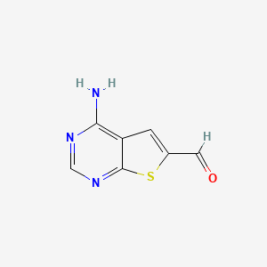 molecular formula C7H5N3OS B3329997 4-Aminothieno[2,3-d]pyrimidine-6-carbaldehyde CAS No. 655254-90-3