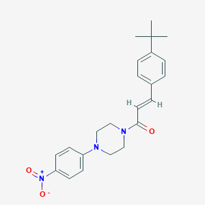 molecular formula C23H27N3O3 B333000 1-[3-(4-Tert-butylphenyl)acryloyl]-4-{4-nitrophenyl}piperazine 