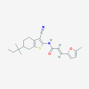 molecular formula C22H26N2O2S B333008 N-(3-cyano-6-tert-pentyl-4,5,6,7-tetrahydro-1-benzothien-2-yl)-3-(5-methyl-2-furyl)acrylamide 
