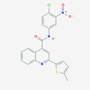 molecular formula C21H14ClN3O3S B333013 N-(4-chloro-3-nitrophenyl)-2-(5-methylthiophen-2-yl)quinoline-4-carboxamide 