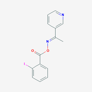 molecular formula C14H11IN2O2 B333017 1-(3-pyridinyl)ethanone O-(2-iodobenzoyl)oxime 
