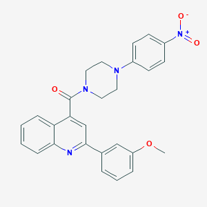 molecular formula C27H24N4O4 B333018 4-[(4-{4-Nitrophenyl}-1-piperazinyl)carbonyl]-2-(3-methoxyphenyl)quinoline 