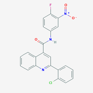 molecular formula C22H13ClFN3O3 B333020 2-(2-chlorophenyl)-N-(4-fluoro-3-nitrophenyl)quinoline-4-carboxamide 