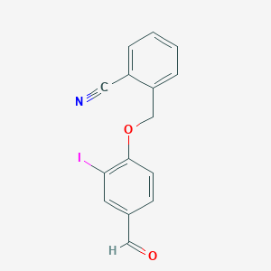 molecular formula C15H10INO2 B3330205 2-[(4-Formyl-2-iodophenoxy)methyl]benzonitrile CAS No. 675167-30-3