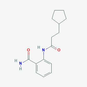 molecular formula C15H20N2O2 B333027 2-[(3-Cyclopentylpropanoyl)amino]benzamide 