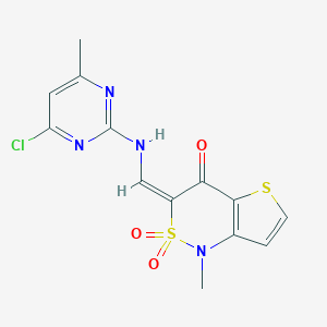 molecular formula C13H11ClN4O3S2 B3330276 (3E)-3-[[(4-chloro-6-methylpyrimidin-2-yl)amino]methylidene]-1-methyl-2,2-dioxothieno[3,2-c]thiazin-4-one CAS No. 680211-60-3