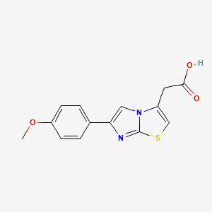 molecular formula C14H12N2O3S B3330313 2-[6-(4-Methoxyphenyl)imidazo[2,1-b][1,3]thiazol-3-yl]acetic acid CAS No. 68347-95-5