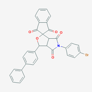 molecular formula C32H20BrNO5 B333036 3-(biphenyl-4-yl)-5-(4-bromophenyl)-3a,6a-dihydrospiro[furo[3,4-c]pyrrole-1,2'-indene]-1',3',4,6(3H,5H)-tetrone 