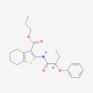 molecular formula C22H27NO4S B333038 Propyl 2-[(2-phenoxybutanoyl)amino]-4,5,6,7-tetrahydro-1-benzothiophene-3-carboxylate 
