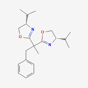 molecular formula C21H30N2O2 B3330413 (4S,4'S)-2,2'-(1-Phenylpropane-2,2-diyl)bis(4-isopropyl-4,5-dihydrooxazole) CAS No. 698350-53-7