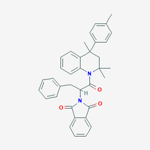 molecular formula C36H34N2O3 B333044 2-[1-benzyl-2-oxo-2-(2,2,4-trimethyl-4-(4-methylphenyl)-3,4-dihydro-1(2H)-quinolinyl)ethyl]-1H-isoindole-1,3(2H)-dione 