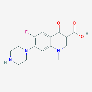 molecular formula C15H16FN3O3 B3330440 6-Fluoro-1-methyl-1,4-dihydro-7-(1-piperazinyl)-4-oxoquinoline-3-carboxylic acid CAS No. 70459-07-3