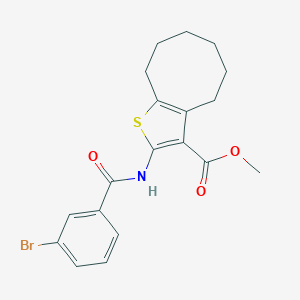molecular formula C19H20BrNO3S B333046 Methyl 2-[(3-bromobenzoyl)amino]-4,5,6,7,8,9-hexahydrocycloocta[b]thiophene-3-carboxylate 