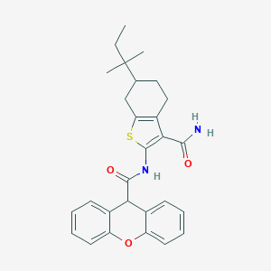 N-[3-carbamoyl-6-(2-methylbutan-2-yl)-4,5,6,7-tetrahydro-1-benzothiophen-2-yl]-9H-xanthene-9-carboxamide